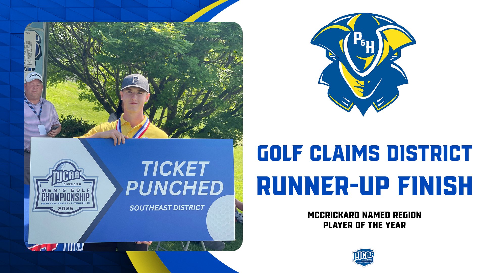 Patrick &amp; Henry Golf Claims District Runner-Up Finish; McCrickard Named Region 10 D2 Player of the Year